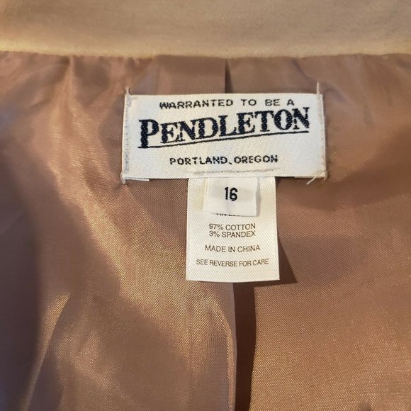 Pendleton 2 pc Jacket Pant Suit Women's Size 16 Soft Cotton Blend Y2K - Picture 6 of 12